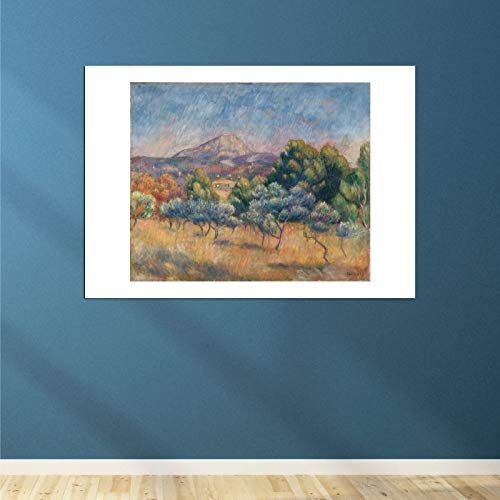 Affiche La Montagne Sainte-Victoire de Renoir format extra large mat