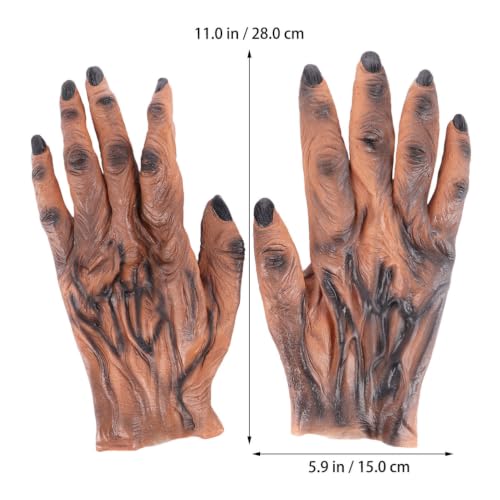 Guantes de plástico marrón TEHAUX evitan deformación en disfraces de terror 2