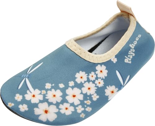Playshoes Unisex Niños Deportes Acuáticos Zapatos Descalzos, Petróleo Flores, 26/27 EU