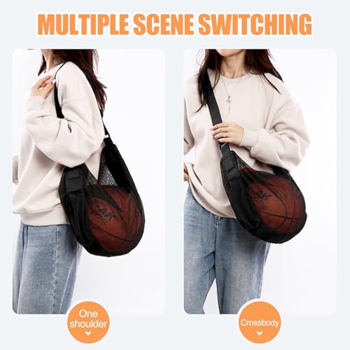 Noaxylic Bolsa de Malla para Pelotas, Pelotas Futbol, Mochila de Malla de Baloncesto, Tela Oxford Impermeable, Mochila Deportiva para Jóvenes, para Fútbol, Balon, Tenis, Rugby, Voleibol - imagen 3