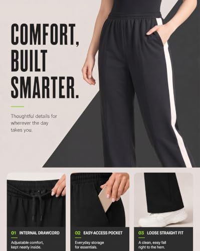 Image of Nobero Joggers for Women | Track Pants for Women | Straight Fit | Elasticated Waist with Drawcord | Soft & Breathable Fabric | Casual Everyday Wear