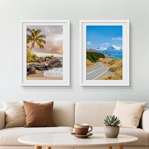 Picrit 20x27 Picture Frame 3 Pack, White Poster Frame, Display Poster 16 x 24 with Mat or 20 x 27 without Mat for Horizontal or Vertical Wall Mounting