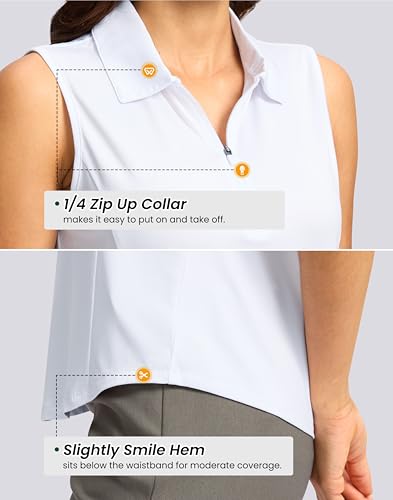 G Gradual Women's Golf Shirts Lightweight 1/4 Zip Collared Tank Top Sleeveless Polo Shirts for Tennis Pickleball Casual4