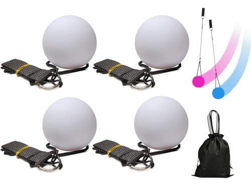 Anlising 4PCS Juego de Bolas LED POI, LED POI Balls, Bolas LED POI Mejoradas con Colores Arcoiris, Bolas de Malabares, Bola de Malabares Luminosa, para Bailar, Espectáculos de Luces, Carnaval