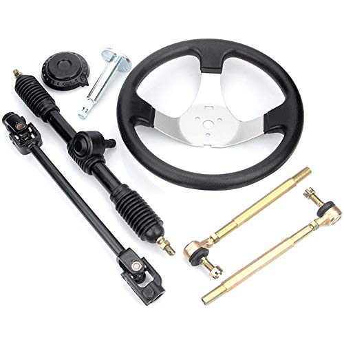 Go-Kart 300mm Lenkrad Lenkwelle Spurstangen Set Bootslenkrad Steuerrad Rack Kit Mit Zahnstange Ritzel Montage Werkzeug