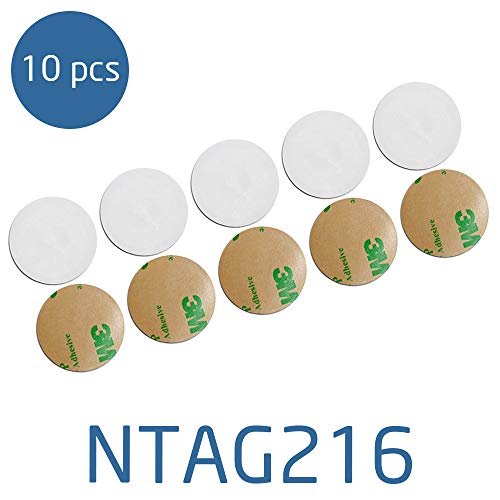 GoToTags Blank White On-Metal NFC Tag - Sticker - NTAG216 - Circle - 30 mm - 10 Pack