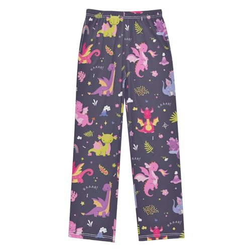 Boys' Pants Cute Dragon Rainbow Long Bottoms Jogger Pants Elastic Waist Trousers with Pockets S-XL