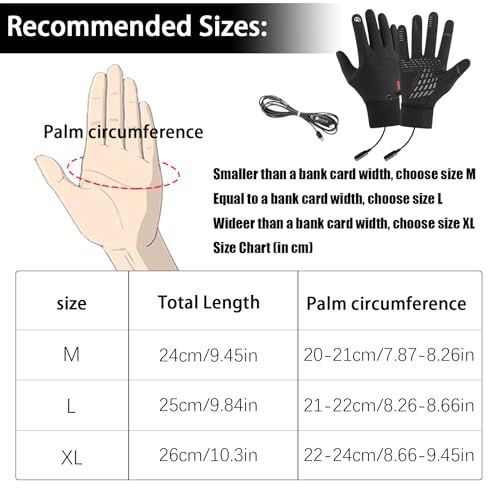 Chauffe-mains imperméables sous forme de gants chauffants USB d'hiver