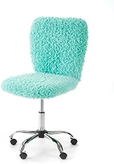 Urban Shop Faux Fur Rolling Task Chair, Mint