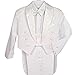 Lito Angels - Esmoquin para niño pequeños (5 Piezas, Formal) Traje de Vestir de Caballero Color Blanco (con Faja y Pajarita) 2 años