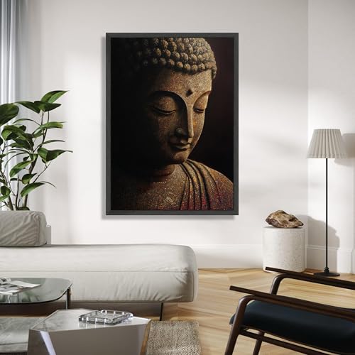 Tableau Bouddha méditatif sur toile mzaïque 60x80 cm