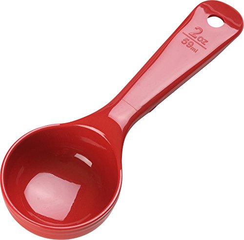 Image of Carlisle FoodService Products Measure Miser Solid Measuring Spoon with Short Handle, 2 Ounces, Red, 1 Count (Pack of 1)