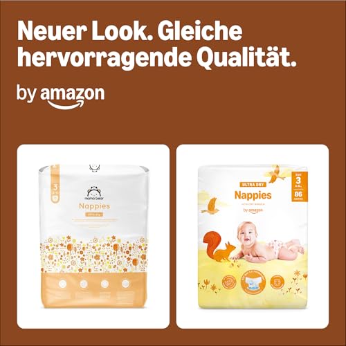 By Amazon Ultra Dry Windeln Größe 3 (4-9 kg), Weiß, 86 Stück (1-er Pack) (Früher Unter Der Marke Mama Bear, Identisches Produkt)