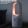 Desk Fan Bladeless, 12.6 Inch Small Quiet Bladeless Table Fan with 5 Speeds & 4 Lights, USB Rechargeable with 1800mAh Battery, Ideal for Offices, Bedroom
