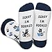 Funny Book Socks for Men Women Book Lovers -SORRY I'M BOOKED Funky Crazy Silly Novelty Cool Reading Cats Socks -Fun Cat Lovers Reader Teacher Birthday Valentines Christmas Gift Ideas Stocking Stuffers