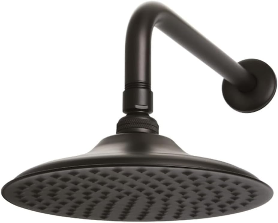 Kingston Brass K136A8CK Shower Scape 7-3/4-Inch Round Raindrop Brass Shower Head with 12-Inch Shower Arm in Brushed Nickel
