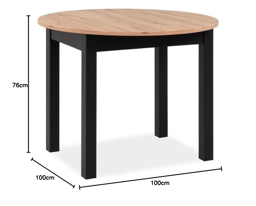 UNVOLLSTÄNDIG 003607 Auszugstisch COBURG 100 Artisan Oak Nb. / schwarz, FI003607