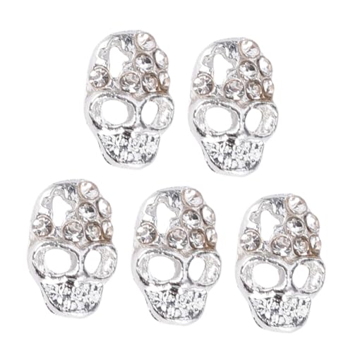 WOFASHPURET 3D髑?ネイルステッカー10枚 ハロウィンラインストーンステッカー ネイルアートアクセサリー ファッションDIY 女性用 パーティー装飾