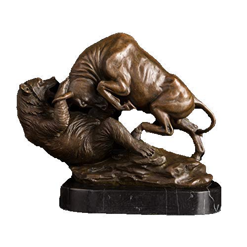 Combat de taureau et d'ours de rue statue classique pour decoration salon loft