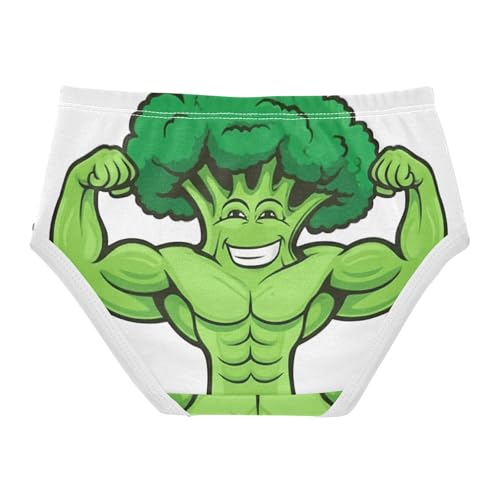 Cartoon Strong Green Spinach White Panties Little Girl Girls Underwear Toddler Cotton Artistic Briefs Kids Undies 2t2
