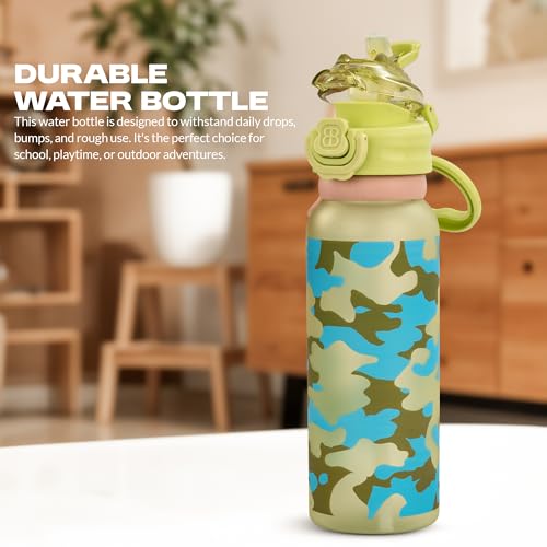 Image of BAYBEE 2 in 1 Baby Sipper Bottle for Kids | Anti-Spill BPA Free Baby Water Bottle with Silicone Straw & Carry Handle | 900 ML Drinking Water Bottle for Kids Toddlers 12+ Months Boys Girls (Green)