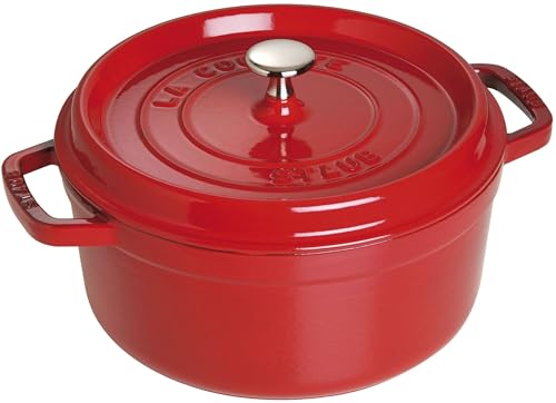 Staub La Schmortopf 26 cm, rund, Kirschrot, Gusseisen