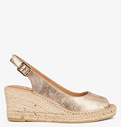 Kanna Damen Ania Keilsandale, Silber, 40 EU - 2