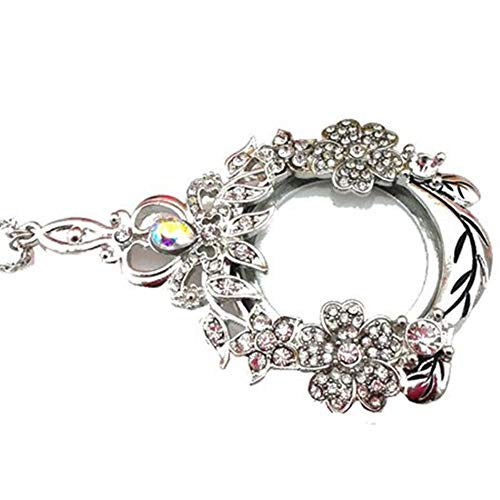 Loupe à main 10x et collier trèfle à quatre feuilles pour lecture à domicile