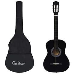 Guitare avec Sac, Guitare Classique Noire pour débutants Amateurs pour Enfants Adultes - Les Beatles, Paul McCartney, John Lennon, RIngo Starr, George Harrison