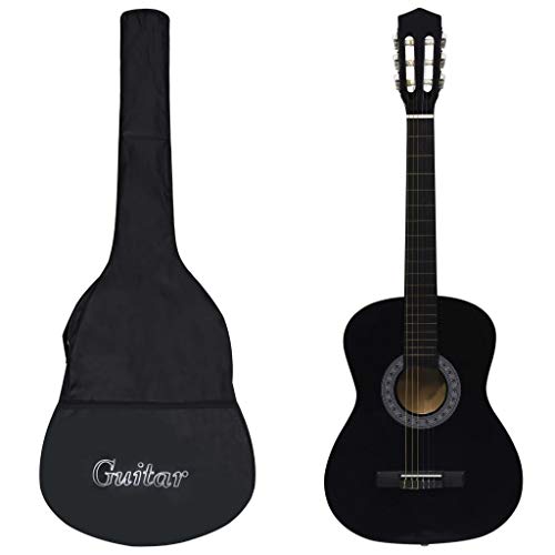 Guitare avec Sac, Guitare Classique Noire pour débutants Amateurs pour Enfants Adultes - Les Beatles, Paul McCartney, John Lennon, RIngo Starr, George Harrison Guitare avec Sac, Guitare Classique Noire pour débutants Amateurs pour Enfants Adultes