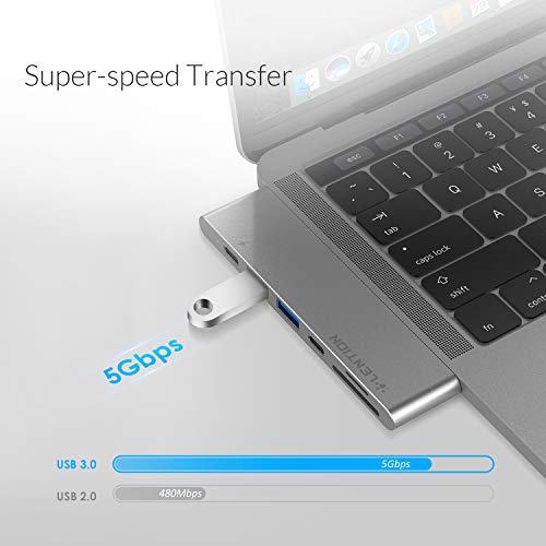 LENTION USB C Portable Hub with 100W Power Delivery, 40Gbps USB C Data Adapter, 4K HDMI, 2 USB 3.0, SD/Micro SD Card Reader Compatible 2016-2020 MacBook Pro 13/15/16, New Mac Air (CB-CS63, Space Gray) - Thumbnail 4
