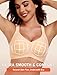 Gailife Wireless Smooth Bras for Women No Underwire V Neck Womens Bralettes Seamless Push Up T Shirt Everyday Bras and Plus Size-Beige,L