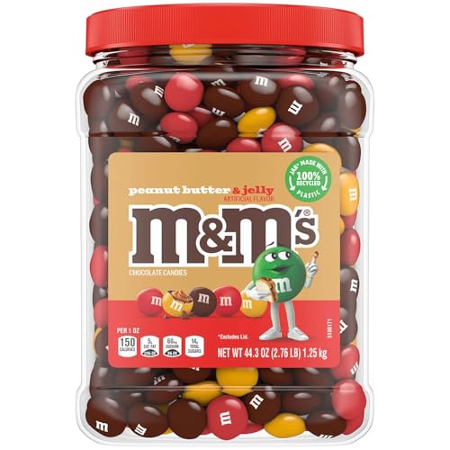M&M’S Peanut Butter & Jelly Milk Chocolate Candy, 44.3 oz Resealable Jar