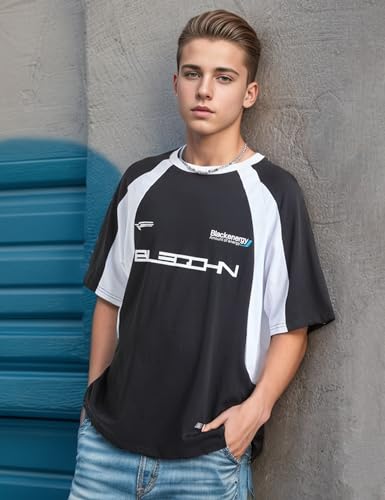 Image of EMMIOL Mens Y2k Baggy Shirts Graphic Tees Oversized Crew Neck Short Sleeve Streetwear Tshirts Summer Tops 2026
