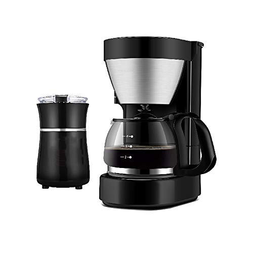 LTLWSH Filter Coffee Machine, with Coffee Grinder Anti-Drip Design Detachable Filter Keep Warm 0.65L for 4 Cups coffee makers 600W