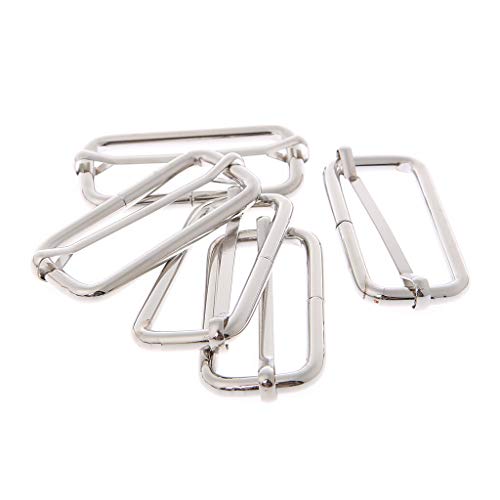 SimpleLife Diapositivas de Metal 5X Tri-deslizamientos Hebillas de Pasador de Rodillo con Forma de Alambre Ajustador Deslizante de Correa para Hacer Bolsos, Mochilas, Bolsas de Equipaje