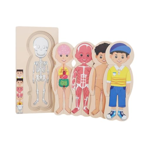 Image of Toy Wooden Body Puzzle for Kids Montessori Puzzles for Baby Girls Boys Children Boy