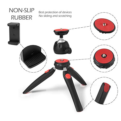 Polarduck Mini Trepied, Trepied Smartphone, Trepied Appareil Photo, Trepied Telephone pour iPhone/Samsung/GoPro/, Tête pivotante à 360 & Jambes Extensibles, Support de Téléphone et Adaptateur Gopro - Image 6