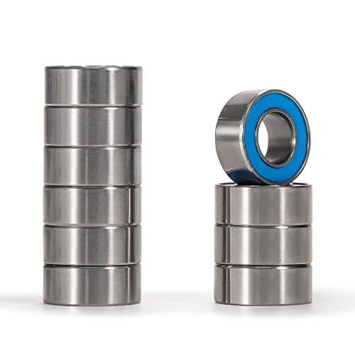 XiKe MR104-2RS Micro Rodamiento de bolas 4x10x4mm, Doble junta de goma, Acero al cromo, Pre-lubricado, MR104RS Rodamientos rígidos de bolas sellados.
