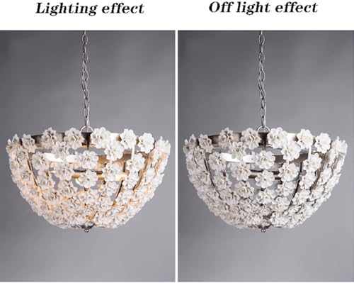 Chandelier moderne chic au style européen et fleurs ciselées pour salon élégant - 5