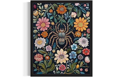 Tarantula Art Print Poster, William Morris Style Retro Mid Century Botanical Victorian Dark Academia Gothic Decor Gallery 10b (Tarantula, 10