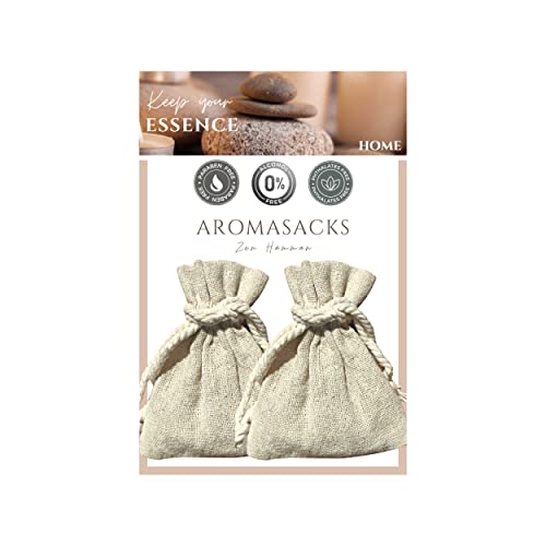 Aromasacks Déodorant pour armoires et tiroirs. Parfum Floral. Durée 8 semaines 2 sachets de Lin avec Perles parfumées. Essence Naturelle 0 % Alcool (Zen Hamman) Cover