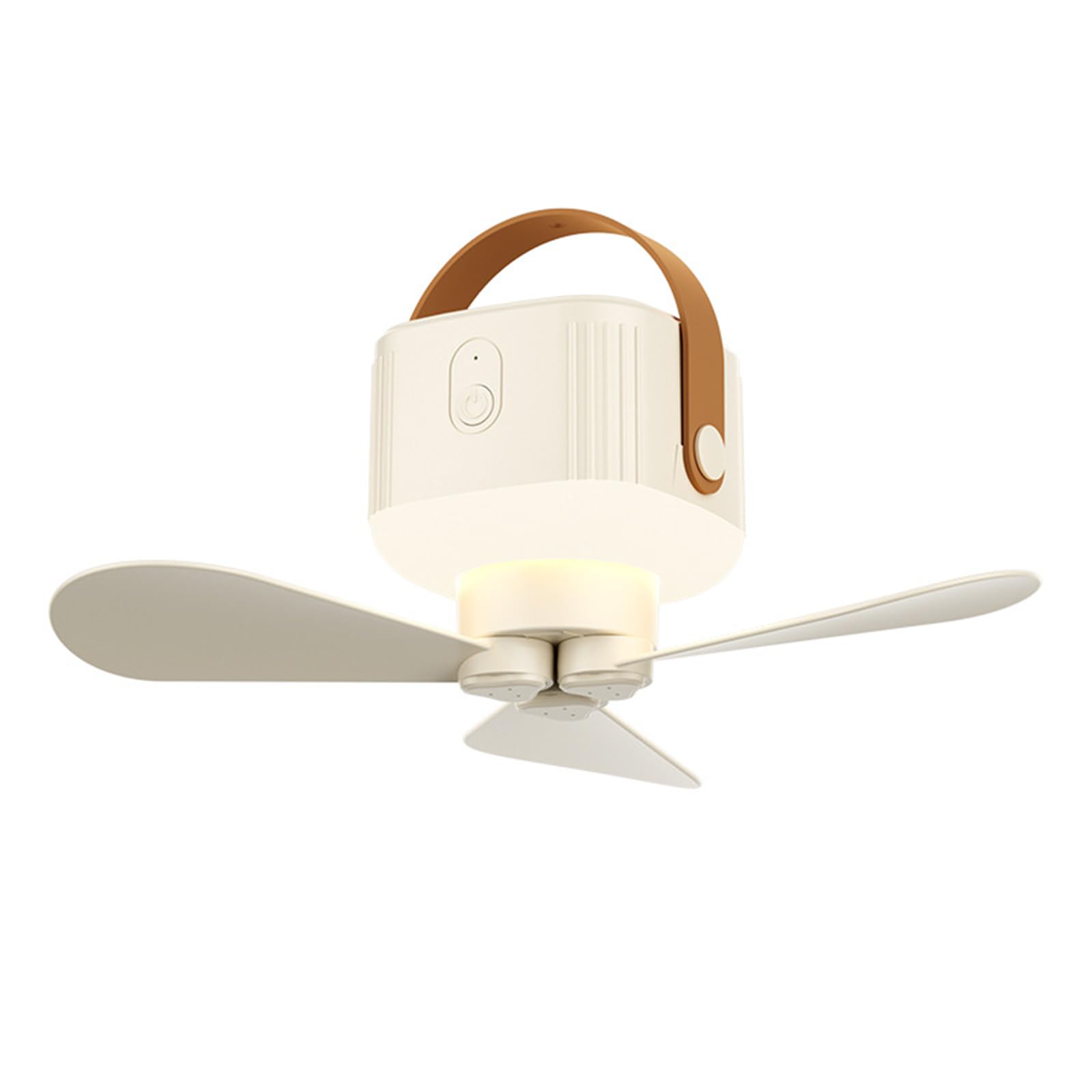 2-in-1 Ceiling Fan Light USB Rechargeable Cable 3 Speed Settings Lamp with Light & Remote Adjustable LED Fan Lights for Tent Travel BBQ Fishing