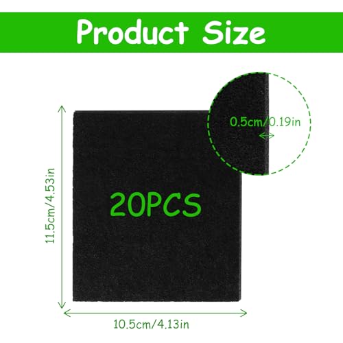 20 Stück Aktivkohlefilter Kohlefilter Katzentoilette & Kompost Behälter, Ersatzfilter Hochwirksam Geruch Absorbierend für Vollständig Geschlossene Katzentoilette & Küchen Bio-Behälter (Schwarz)