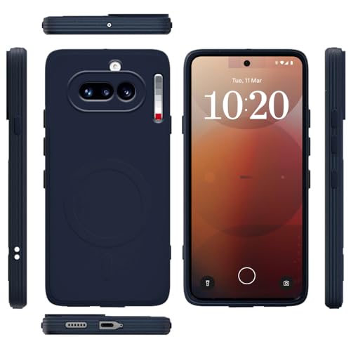 Image of Back Cover Nothing Phone (4a) 5G | MagFit Ring Design (Non-Magnetic) | Shockproof Case | Anti-Slip Grip | Raised Camera Edges | Slim Protective Case for Nothing Phone (4a) 5G (Steel Blue)