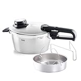 Fissler Vitavit Premium Pressure Cooker with Steamer Insert, 3.7 Quart