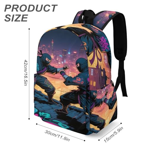 Ninja Duel Printed Backpack Water-Resistant Pack Stylish Bag Lightweight Travel Backpack3
