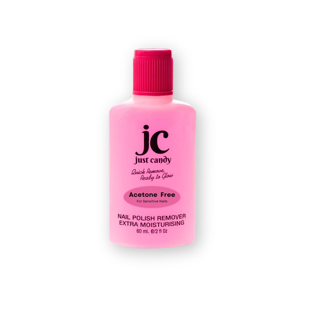 Acetone-Free Pink Nail Polish Remover – Moisturizing Formula with Vitamin E & Jojoba Oil for Sensitive Nails – Quick Clean, No Smear, Pineapple Lemon Fragrance, Travel-Friendly (60ml)
