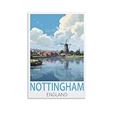 Nottingham England Vintage-Reiseposter, 20 x 30 cm, 