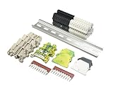 Dinkle UL Listed DIN Rail Terminal Block Kit #1 White/Black Dinkle 20 DK2.5N 12 AWG Gauge 20A 600V Ground...